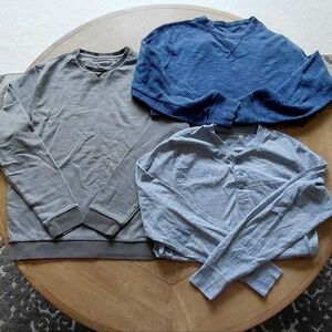 Van Heusen Old Navy Mossimo St Of 3 Casual blue Gray Mens Shirts Medium.